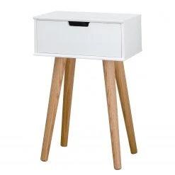 Mørteens Nachttisch Mitra - Eiche massiv - Weiß