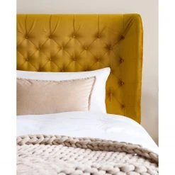 Jack & Alice Polsterbett Monroe Samt - Senfgelb - 180 x 200cm -Schlafzimmer Verkaufe DE 1000022181 200623 15401600022 DETAILS P000000001000022181