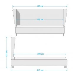 Jack & Alice Polsterbett Monroe Samt - Senfgelb - 180 x 200cm -Schlafzimmer Verkaufe DE 1000022181 210713 08432200175 SKETCH DETAILS P000000001000022181 sketch