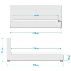 Studio Copenhagen Polsterbett Vesta II - Silber - 180 x 200cm -Schlafzimmer Verkaufe DE 1000038724 210709 08480400087 SKETCH DETAILS P000000001000038724 sketch