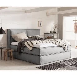 Boxspringbett Kinx - Stoff KINX: Grau - 180 x 200cm - H2 - 130 cm -Schlafzimmer Verkaufe DE 1000062031 180615 124843138 MOOD GALLERYIMAGES P000000001000062031 mood