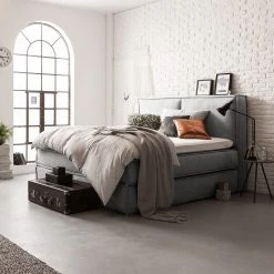 Boxspringbett Kinx - Stoff KINX: Grau - 180 x 200cm - H2 - 130 cm -Schlafzimmer Verkaufe DE 1000062031 180615 124843139 MOOD GALLERYIMAGES P000000001000062031 mood