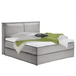 Boxspringbett Kinx - Stoff KINX: Grau - 180 x 200cm - H2 - 130 cm