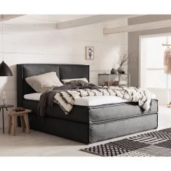 Boxspringbett Kinx - Stoff KINX: Anthrazit - 180 x 200cm - H2 - 130 cm -Schlafzimmer Verkaufe DE 1000062034 180615 124854182 MOOD GALLERYIMAGES P000000001000062034 mood