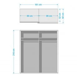 Rauch Orange Schwebetürenschrank Quadra I - Eiche Sonoma Dekor / Spiegelglas - Höhe: 210 cm - Breite: 181 cm -Schlafzimmer Verkaufe DE 1000076388 220127 074320000500 SKETCH DETAILS P000000001000076388 sketch