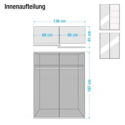 Rauch Orange Schwebetürenschrank Subito - Alpinweiß - Breite: 136 cm -Schlafzimmer Verkaufe DE 1000076668 190827 09232200008 SKETCH DETAILS P000000001000076668 sketch