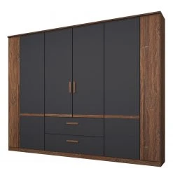 Rauch Orange Drehtürenschrank Bernau - Dunkelbraun / Anthrazit - Breite: 226 cm