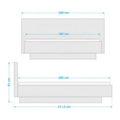 Temahome Bett Float - Weiß - 180 x 200cm -Schlafzimmer Verkaufe DE 1000094955 210706 14283100005 SKETCH DETAILS P000000001000094955 sketch
