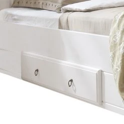 Maison Belfort Massivholz-Doppelbett Cenan - Kiefer Weiß gebeizt & lackiert / Laugenfarbig - 200 x 200cm -Schlafzimmer Verkaufe DE 1000104243 211122 083202000088 DETAILS P000000001000104243