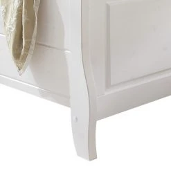 Maison Belfort Massivholz-Doppelbett Cenan - Kiefer Weiß gebeizt & lackiert / Laugenfarbig - 200 x 200cm -Schlafzimmer Verkaufe DE 1000104243 211122 083202000099 DETAILS P000000001000104243