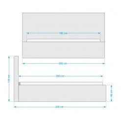 Polsterbett Kinx - Stoff KINX: Grau - 180 x 200cm -Schlafzimmer Verkaufe DE 1000113344 190423 11065200011 GALLERYIMAGES P000000001000113344