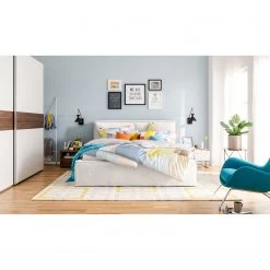 Polsterbett Kinx - Stoff KINX: Weiß - 180 x 200cm -Schlafzimmer Verkaufe DE 1000113354 181120 11102401 MOOD GALLERYIMAGES P000000001000113354 mood