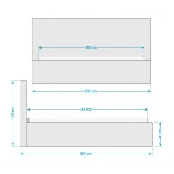 Polsterbett Kinx - Stoff KINX: Weiß - 180 x 200cm -Schlafzimmer Verkaufe DE 1000113354 210608 11040400014 SKETCH DETAILS P000000001000113354 sketch