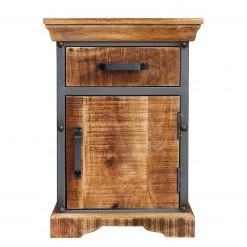 Ars manufacti Nachtkommode Hunter - Mango massiv - Mango / Blaugrau - 65 cm -Schlafzimmer Verkaufe DE 1000118155 200226 15432800008 DETAILS P000000001000118155