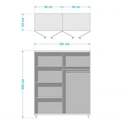 Rauch Orange Drehtürenschrank Falun - Alpinweiß / Esche Coimbra -Schlafzimmer Verkaufe DE 1000119619 220826 500 SKETCH DETAILS P000000001000119619 sketch