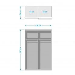 Rauch Orange Schwebetürenschrank Subito II - Breite: 136 cm -Schlafzimmer Verkaufe DE 1000121704 190827 09232300019 SKETCH DETAILS P000000001000121704 sketch