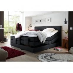 Loftscape Boxspringbett Jamana - motorisch verstellbar - inkl. Topper - Webstoff - Schwarz -Schlafzimmer Verkaufe DE 1000123095 181115 15385103 MOOD GALLERYIMAGES P000000001000123095 mood