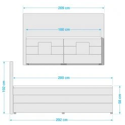 Loftscape Boxspringbett Jamana - motorisch verstellbar - inkl. Topper - Webstoff - Schwarz -Schlafzimmer Verkaufe DE 1000123095 211008 1334050000501 SKETCH DETAILS P000000001000123095 sketch
