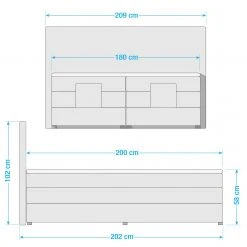 Loftscape Boxspringbett Jamana - motorisch verstellbar - inkl. Topper - Webstoff - Lichtgrau -Schlafzimmer Verkaufe DE 1000123096 211008 1334050000502 SKETCH DETAILS P000000001000123096 sketch