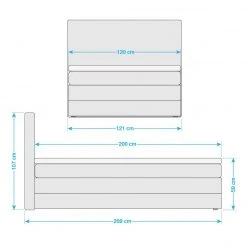 Loftscape Boxspringbett Harvi (inkl. Topper) - Grau - 120 x 200cm -Schlafzimmer Verkaufe DE 1000123108 190802 16525700031 SKETCH DETAILS P000000001000123108 sketch
