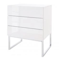 Fredriks Nachtkommode Nola II - Weiß, hochglanz - 3