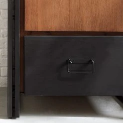 Ars manufacti Garderobenschrank Manchester II - Akazie teilmassiv / Metall - Akazie / Anthrazit - Breite: 61 cm -Schlafzimmer Verkaufe DE 1000123634 191122 12055000022 DETAILS P000000001000123634