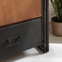 Ars manufacti Garderobenschrank Manchester II - Akazie teilmassiv / Metall - Akazie / Anthrazit - Breite: 61 cm -Schlafzimmer Verkaufe DE 1000123634 191122 12055000024 DETAILS P000000001000123634