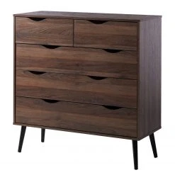 Mørteens Kommode Gjora II - Gummibaum teilmassiv - Walnuss