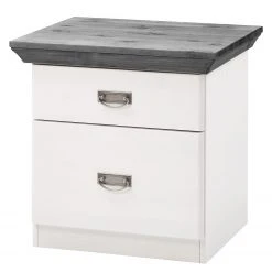 Maison Belfort Nachtkommode Bergen - Kiefer Weiß / Kiefer Grau