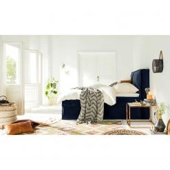 Boxspringbett Kinx - Samt Fraya: Marineblau - 180 x 200cm - H2 - 130 cm -Schlafzimmer Verkaufe DE 1000125281 180914 15111116 MOOD GALLERYIMAGES P000000001000125281 mood
