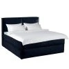 Boxspringbett Kinx - Samt Fraya: Marineblau - 180 x 200cm - H2 - 130 cm