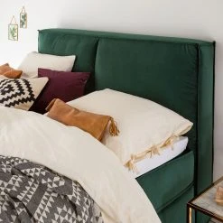 Boxspringbett Kinx - Samt Fraya: Teichgrün - 180 x 200cm - H2 - 130 cm -Schlafzimmer Verkaufe DE 1000125282 180709 093413111 GALLERYIMAGES P000000001000125282