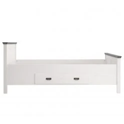 Maison Belfort Massivholzbett Bergen - Kiefer Weiß / Kiefer Grau - 140 x 200cm -Schlafzimmer Verkaufe DE 1000125646 220406 040 DETAILS P000000001000125646