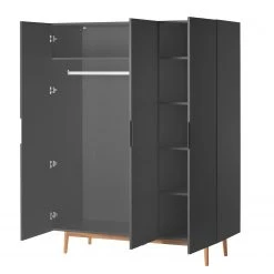 Mørteens Drehtürenschrank Lindholm - Grau / Roteiche - Breite: 154 cm -Schlafzimmer Verkaufe DE 1000127437 190325 15411200012 GALLERYIMAGES P000000001000127437