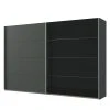 Wimex Schwebetürenschrank Easy Plus I - Graphit / Glas Schwarz - Höhe: 210 cm - Breite: 225 cm