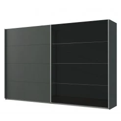 Wimex Schwebetürenschrank Easy Plus I - Graphit / Glas Schwarz - Höhe: 210 cm - Breite: 225 cm