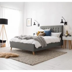 Mørteens Polsterbett Almonte - Webstoff / Gummibaum massiv - Hellgrau -Schlafzimmer Verkaufe DE 1000131989 191031 06201400008 MOOD DETAILS P000000001000131989 mood