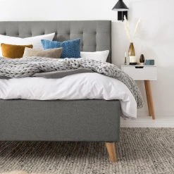 Mørteens Polsterbett Almonte - Webstoff / Gummibaum massiv - Hellgrau -Schlafzimmer Verkaufe DE 1000131989 191031 06201500013 DETAILS P000000001000131989