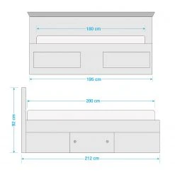 Maison Belfort Bett Geestland - 180 x 200cm -Schlafzimmer Verkaufe DE 1000132094 210727 09583700010 SKETCH DETAILS P000000001000132094 sketch