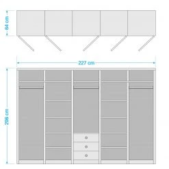 Maison Belfort Drehtürenschrank Geestland - Breite: 227 cm -Schlafzimmer Verkaufe DE 1000132105 210622 14322400023 SKETCH DETAILS P000000001000132105 sketch