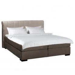 Maison Belfort Boxspringbett Willard I - Webstoff - Taupe - 180 x 200cm
