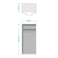 Rauch Blue Drehtürenschrank Freiham - Alpinweiß - Breite: 91 cm - Mit Spiegeltür/-en -Schlafzimmer Verkaufe DE 1000136124 181106 14111623 GALLERYIMAGES P000000001000136124