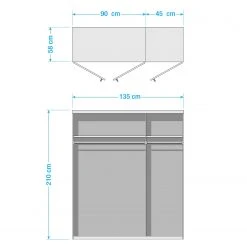 Wimex Drehtürenschränk Nadja - Weiß - Breite: 135 cm -Schlafzimmer Verkaufe DE 1000136792 181015 110750111 GALLERYIMAGES P000000001000136792