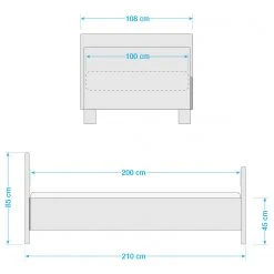 Wimex Bett Nadja - Weiß - 100 x 200cm -Schlafzimmer Verkaufe DE 1000136816 210624 10455600007 SKETCH DETAILS P000000001000136816 sketch