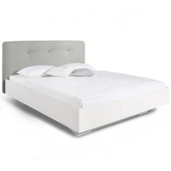 Bett SKØP IV - Hellgrau / Weiß - 140 x 200cm -Schlafzimmer Verkaufe DE 1000142445 210810 16174700466 DETAILS P000000001000142445