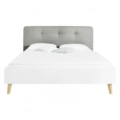 Bett SKØP V - Hellgrau / Weiß - 140 x 200cm -Schlafzimmer Verkaufe DE 1000142446 181116 132648155 GALLERYIMAGES P000000001000142446