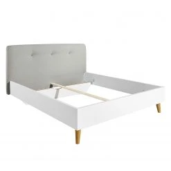 Bett SKØP V - Hellgrau / Weiß - 140 x 200cm -Schlafzimmer Verkaufe DE 1000142446 181116 132649156 GALLERYIMAGES P000000001000142446