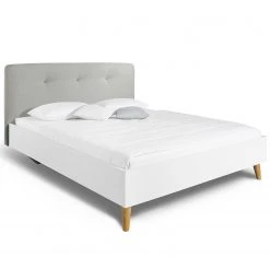 Bett SKØP V - Hellgrau / Weiß - 140 x 200cm -Schlafzimmer Verkaufe DE 1000142446 210810 16174700465 DETAILS P000000001000142446