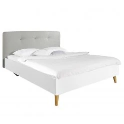 Bett SKØP V - Hellgrau / Weiß - 140 x 200cm