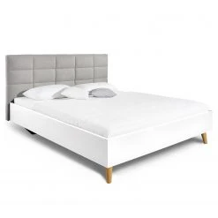 Bett SKØP IX - Hellgrau / Weiß - 140 x 200cm -Schlafzimmer Verkaufe DE 1000142623 210810 16174300350 DETAILS P000000001000142623